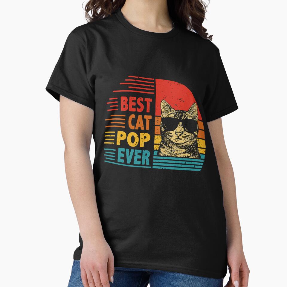 Vintage Retro Best Cat Pop Ever Funny Cat Lover Father's Day Gift by EdwinaEmmanoiCo