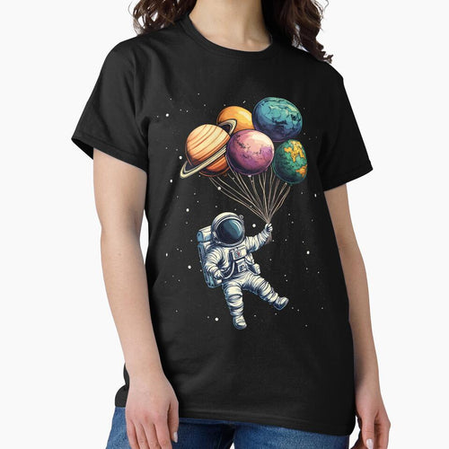 Astronaut Holding Planet Balloons Space by Beezi Graphix