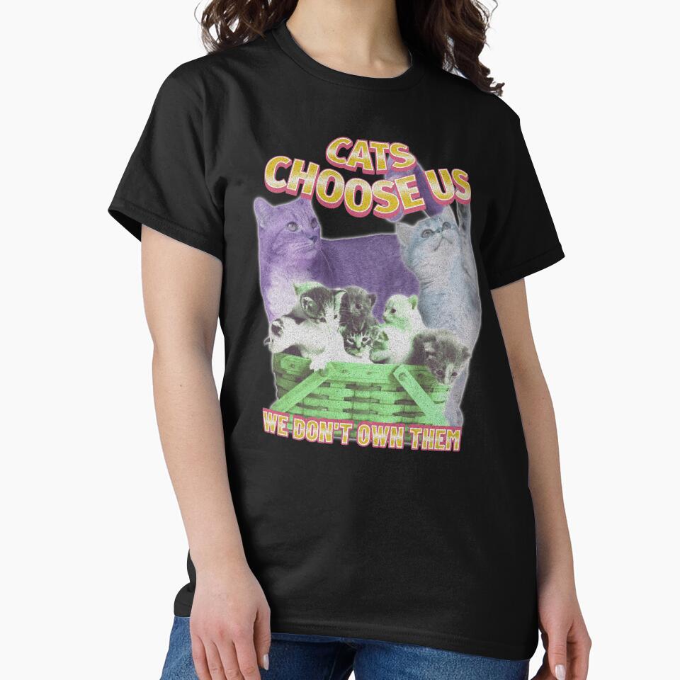 Cats Choose Us – Cute Cat Lover Quote Multi Cat Design by ThreadAuraES