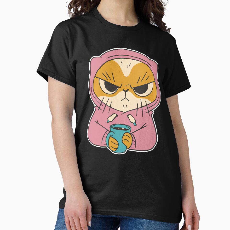 Cat Drinking Coffee Angry Cat by Designs-By-Zar
