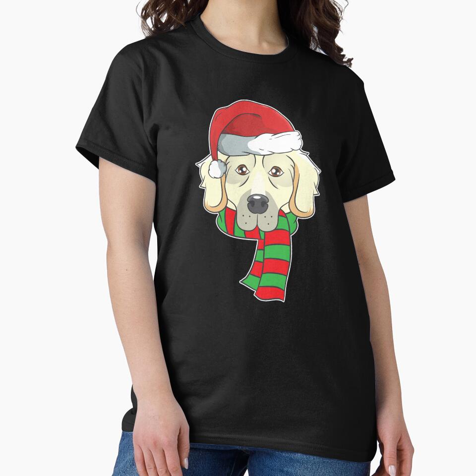 Funny Christmas Dog Xmas Santa  Golden Retriever Holiday Gift by haselshirt