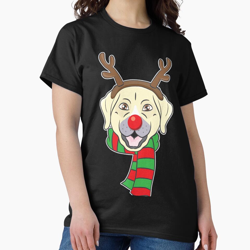 Funny Christmas Dog Xmas Reindeer Labrador Holiday Gift by haselshirt