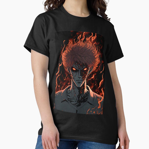 Anime Demon Student with Fire hair by Bubblebuk