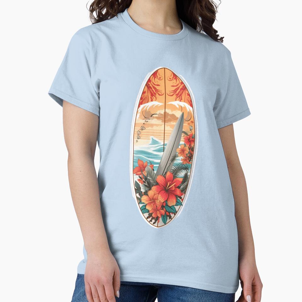 Surfing Board, flowers by HarriPaloma