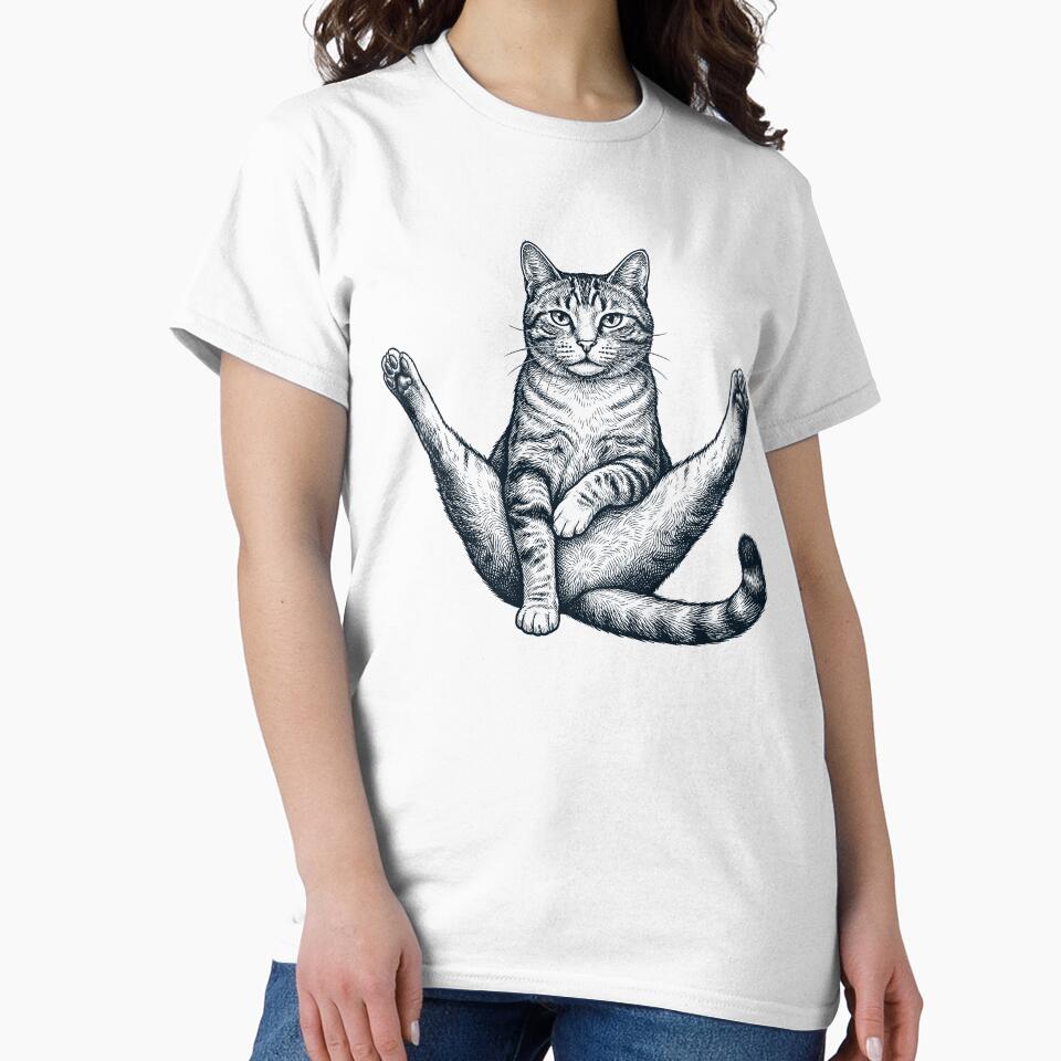 Funny Cat Yoga Pose Animal Lover Meme by DoodleTortle