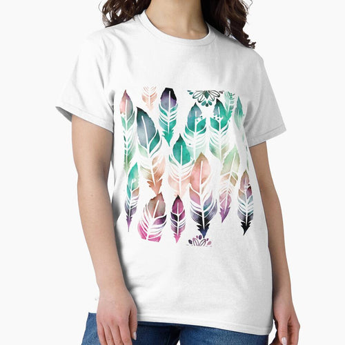A Delicate Watercolor Print of Feathers- Boho Chic Patterns by GVRDesign