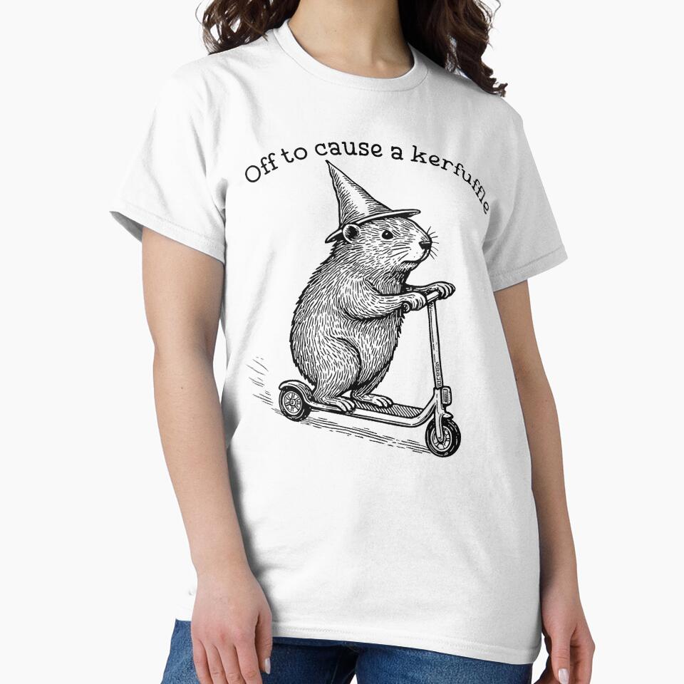 Off To Cause A Kerfuffle Groundhog Funny Animals T-Shirt by H3ll-Ash-Studio