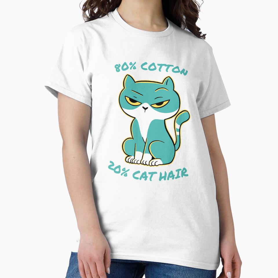 80% Cotton 20% Cat Hair Cat Design, Cat Lover Shirts, Pet Lover Shirt, Cat Owner Shirt, Cool Cat Shirts, Funny Cat Mom Design, Funny Cat Dad Design by lach3
