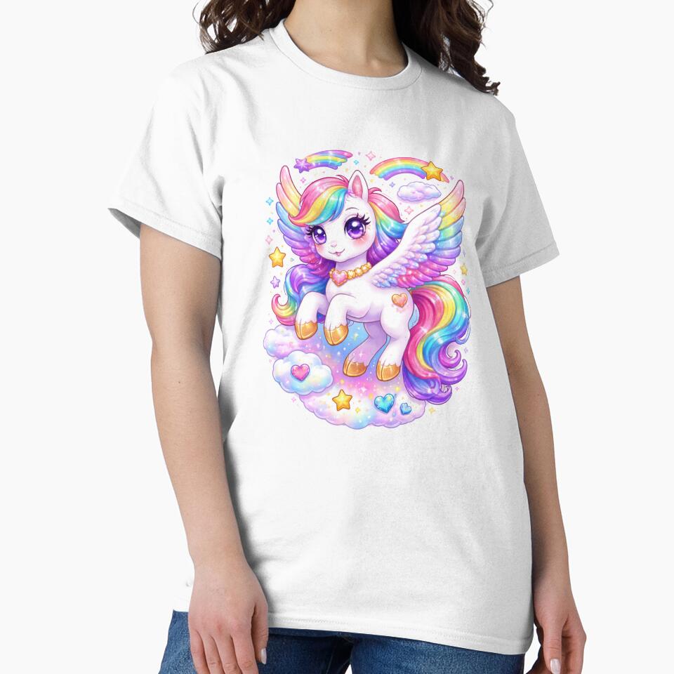 Kawaii Pegasus Illustration with Vivid Bright Colors by Melissa Conner