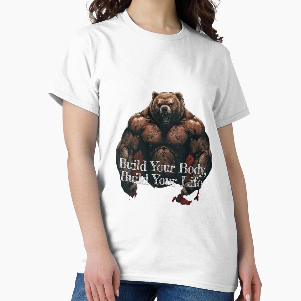 Build Your Body, Build Your Life Bodybuilding Fitness Gym Workout Exercise Merch Print  Design by tengamerx