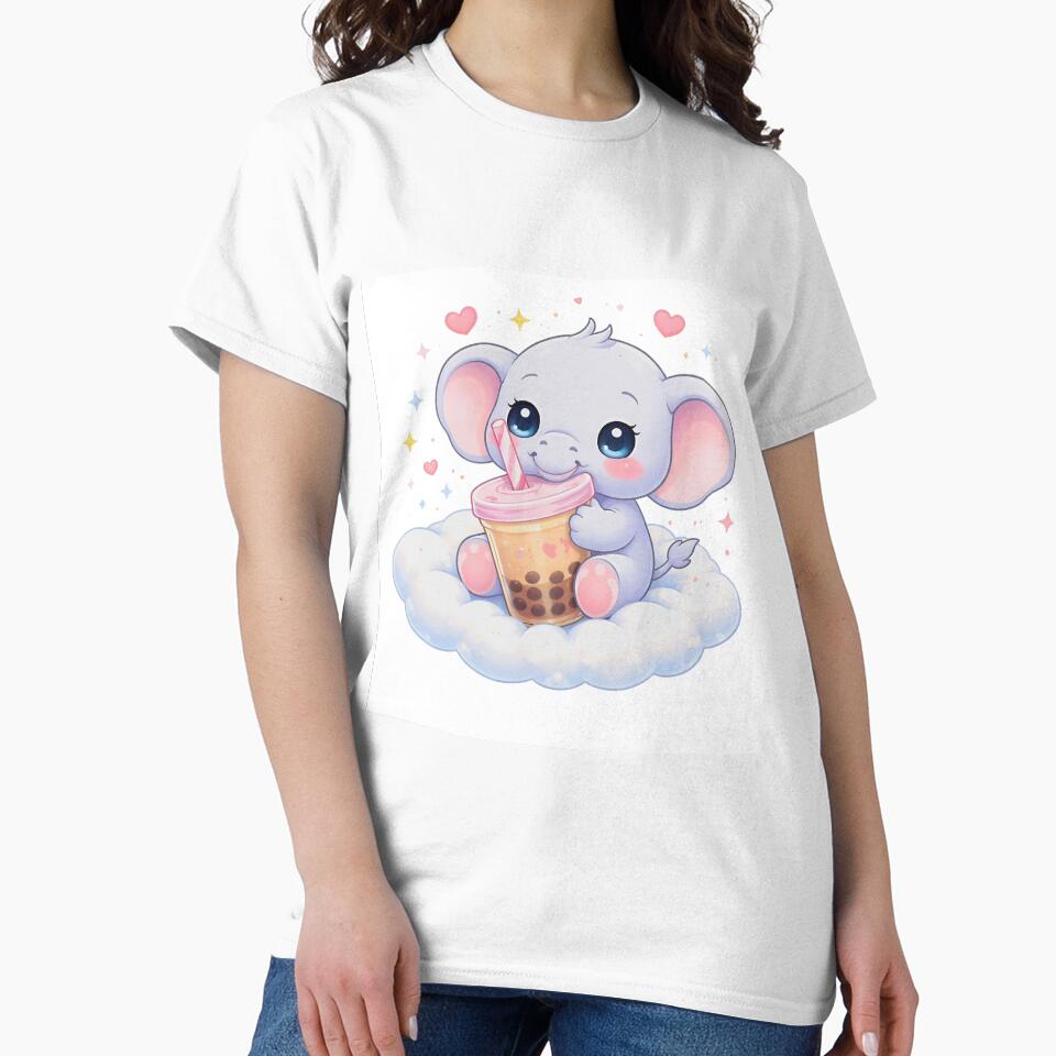 Kawaii elephant with Bubble Tea -Cute Anime Style. by Lylysun