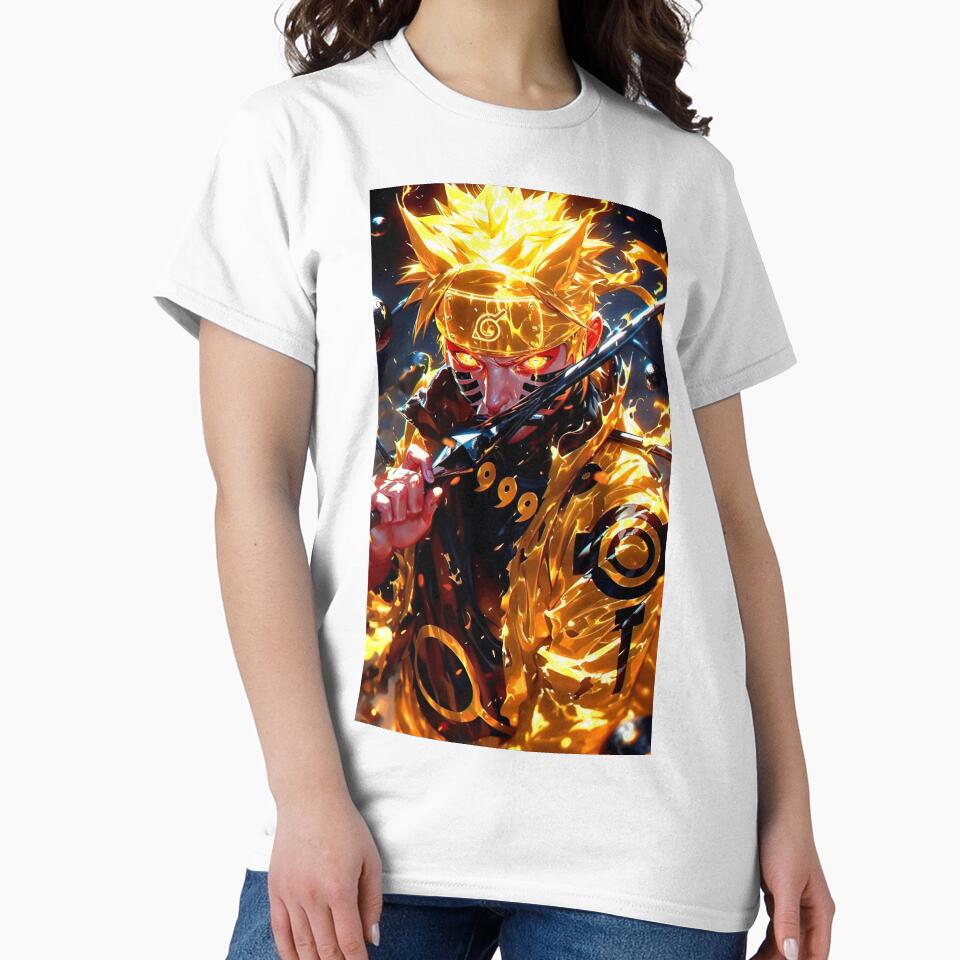 Golden Nine-Tailed Ninja Awakening – Fiery Anime Warrior Art by Dyan4
