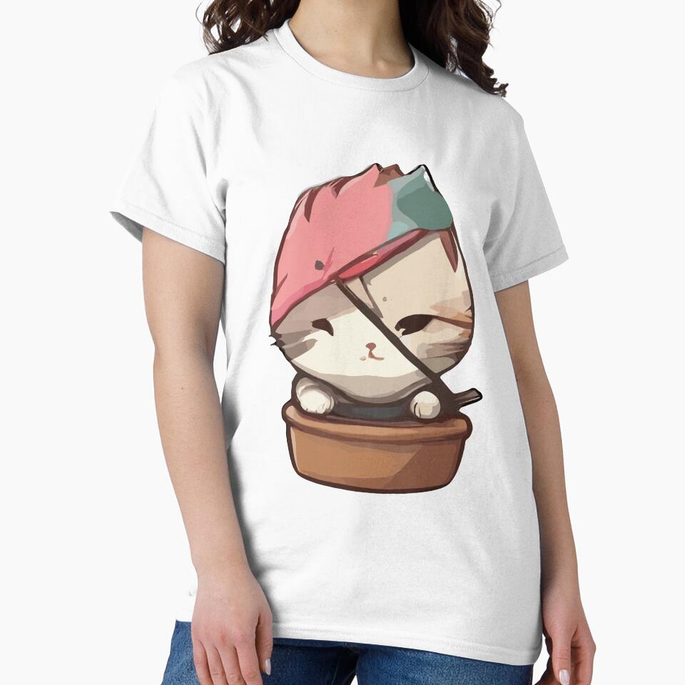 cute kawaii ninja cat with cute face by DunuStore