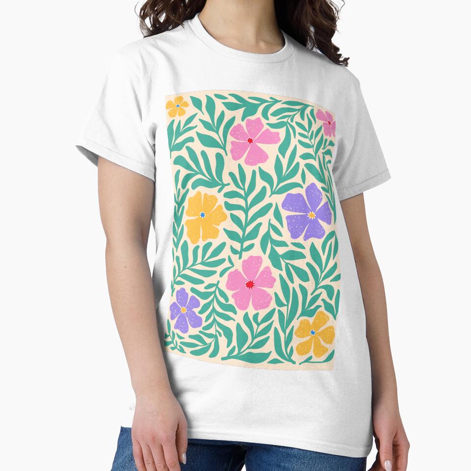 retro floral flower background shirts by anandsiva2703