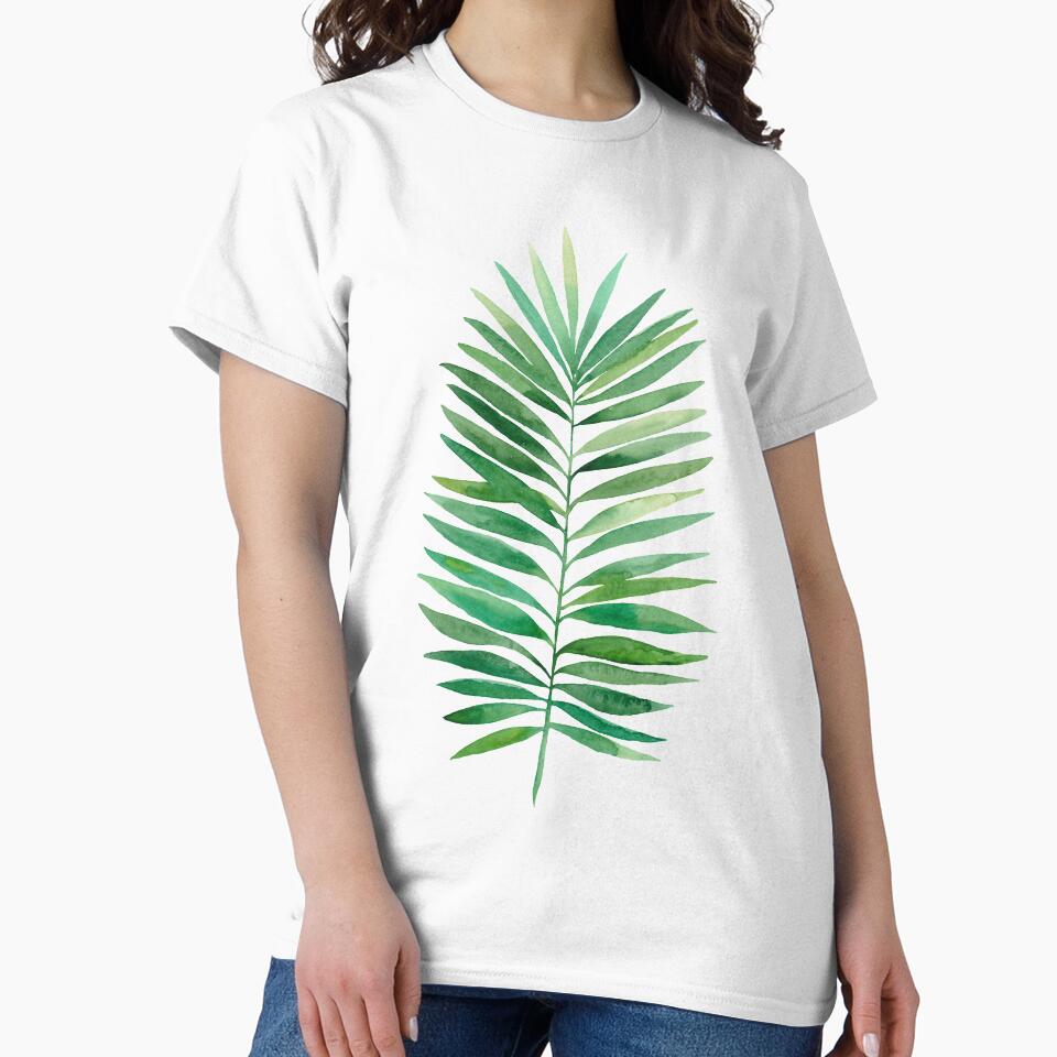 Watercolor palm branch leaves green by lex-sky