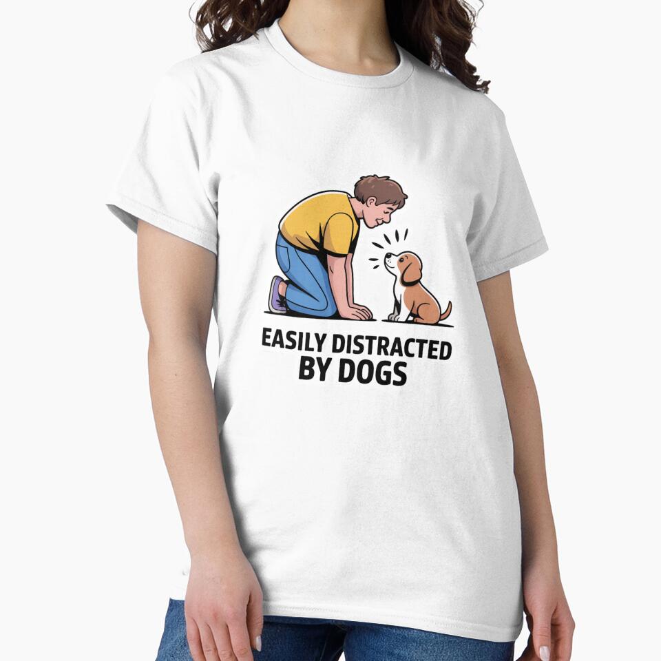 Easily Distracted By Dogs Funny Sticker by PawfectStickersCo