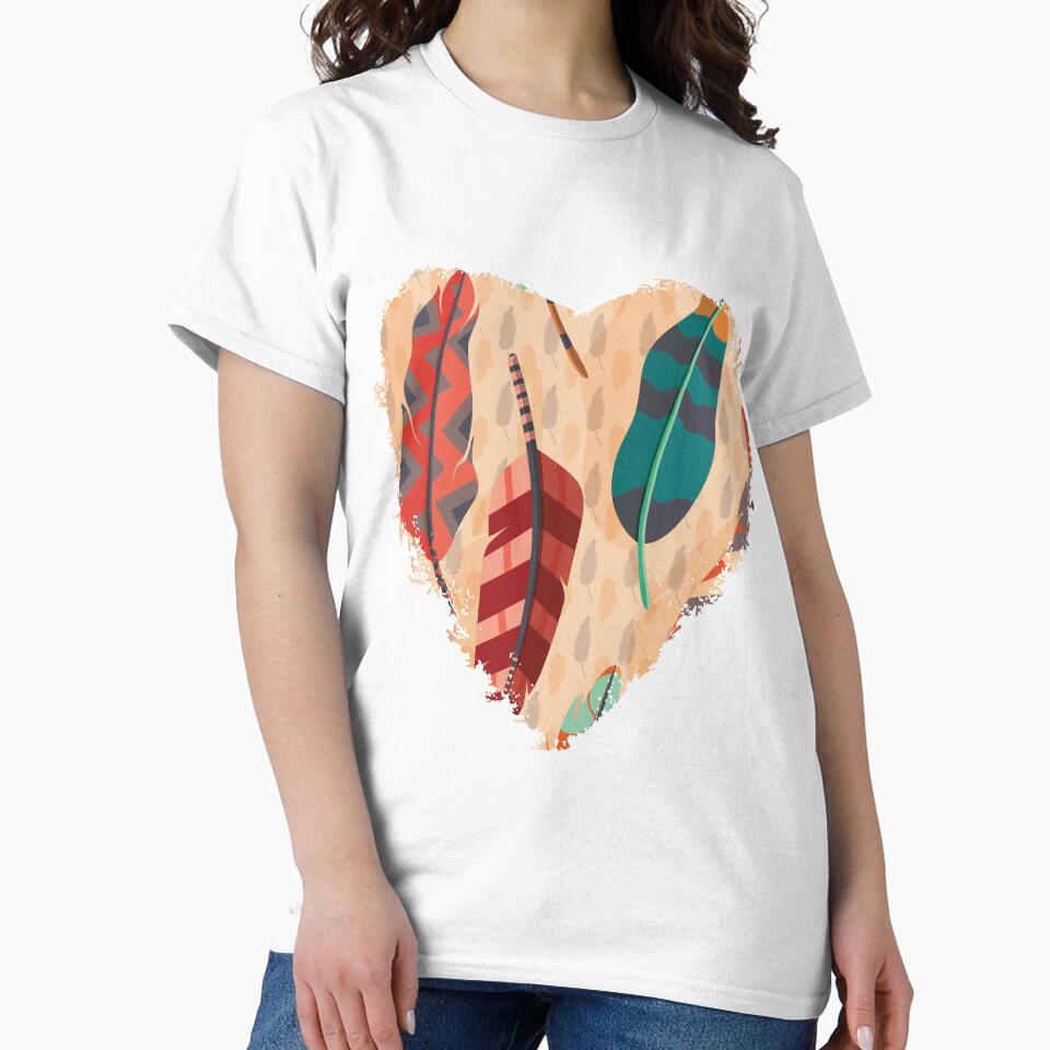 Boho Heart Feathers by koshea23