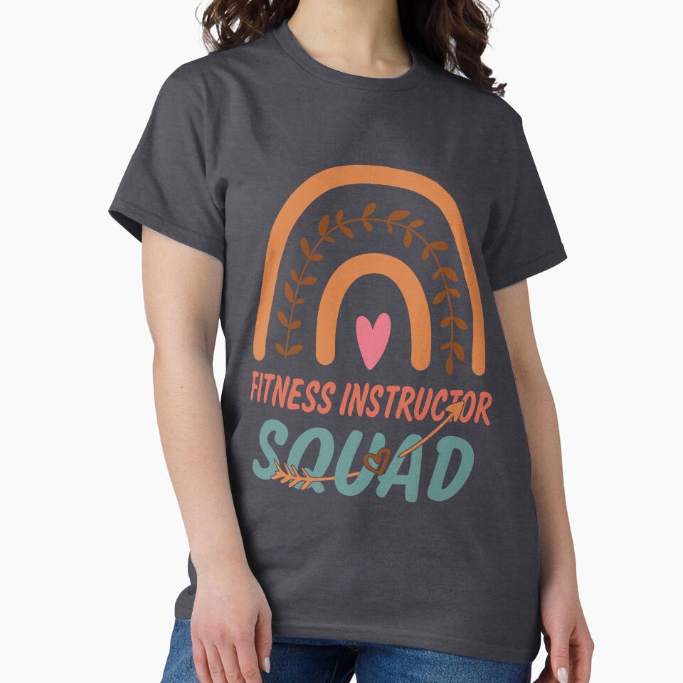fitness Instructor Squad Rainbow Quote Gift Idea For Men and Womens - Funny fitness Instructor by Mmmm3344