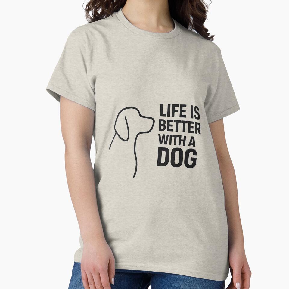 Life Is Better With a Dog – Minimalist Dog Lover Quote Design by StyleLap