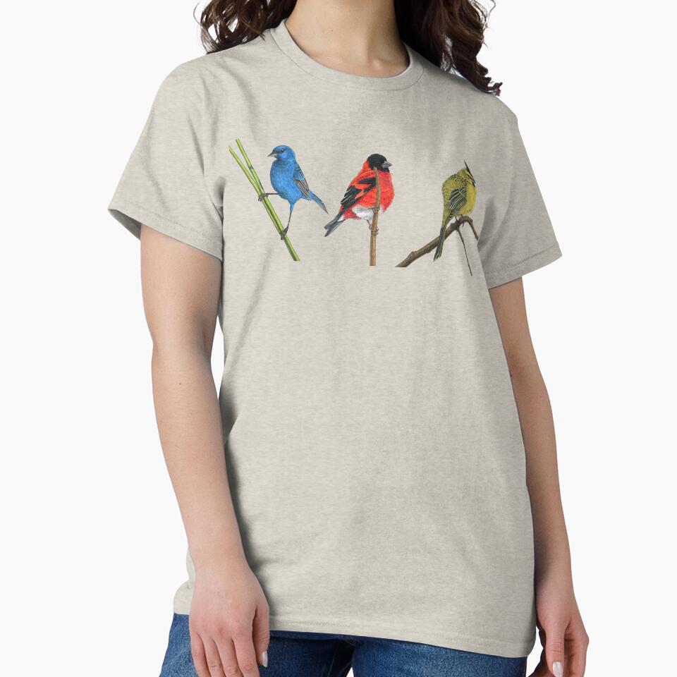 Three little birds in primary colours by paperbirdstudio