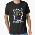 Baby Black Cat - Fluff You (White Lettering) by VelvetRoom