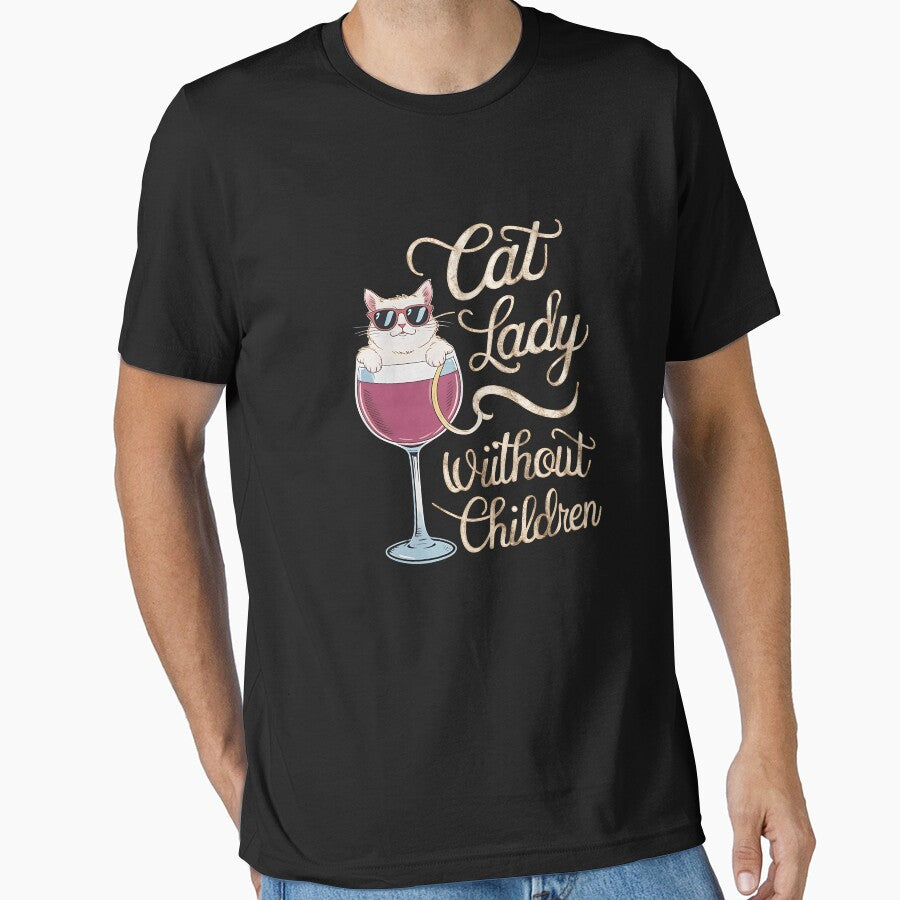 Proud Childless Cat Lady T-Shirt Design by Egyptian king ⭐⭐⭐⭐⭐