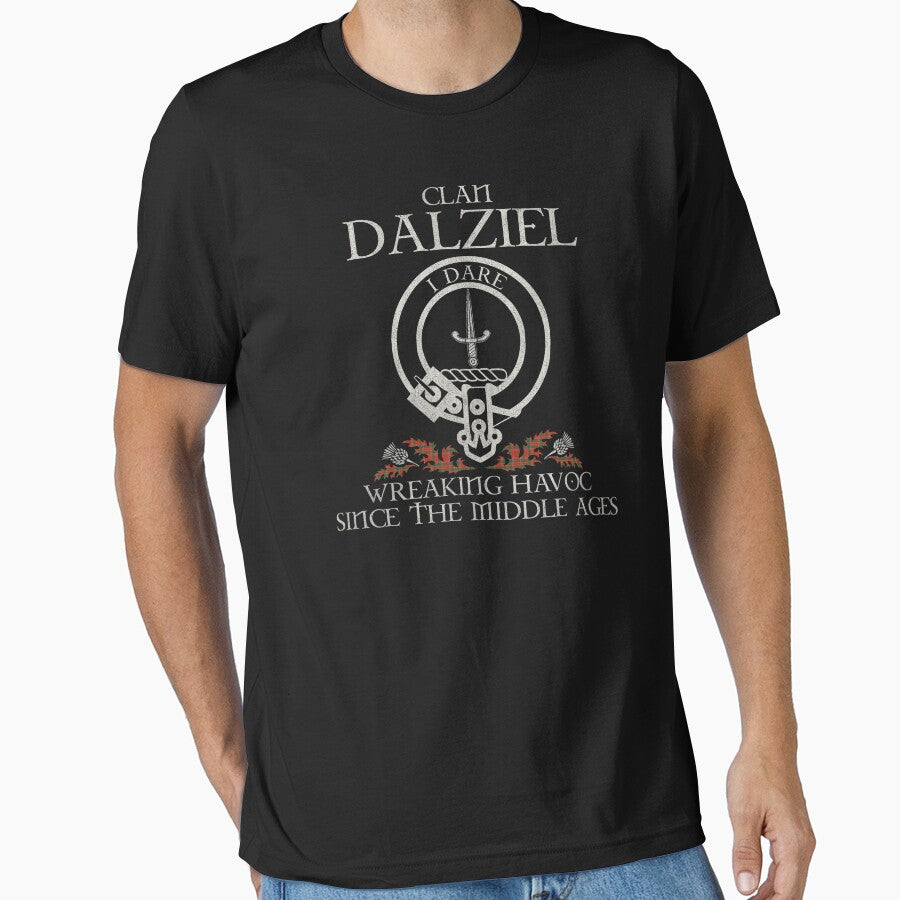 Clan Dalziel crest Scottish surname tartan Thistle vintage by Clan1093