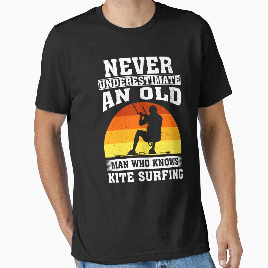 Never Underestimate an Old Man Who knows  Kite Surfing by CosmoKitsch