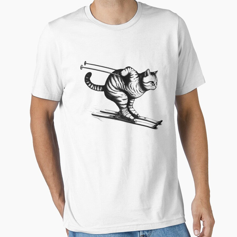 Cat Playing Ski - Cat Skiing by Kimberley King Art  King Art