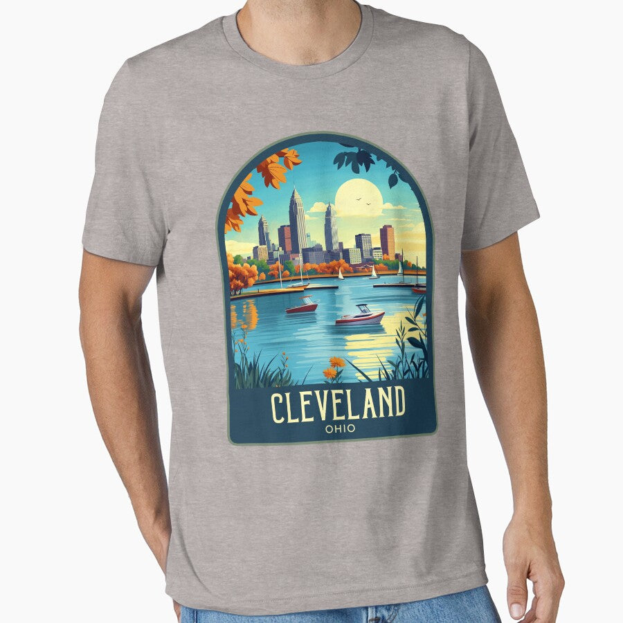 Cleveland Vintage Travel Illustration by HomeLivingCo