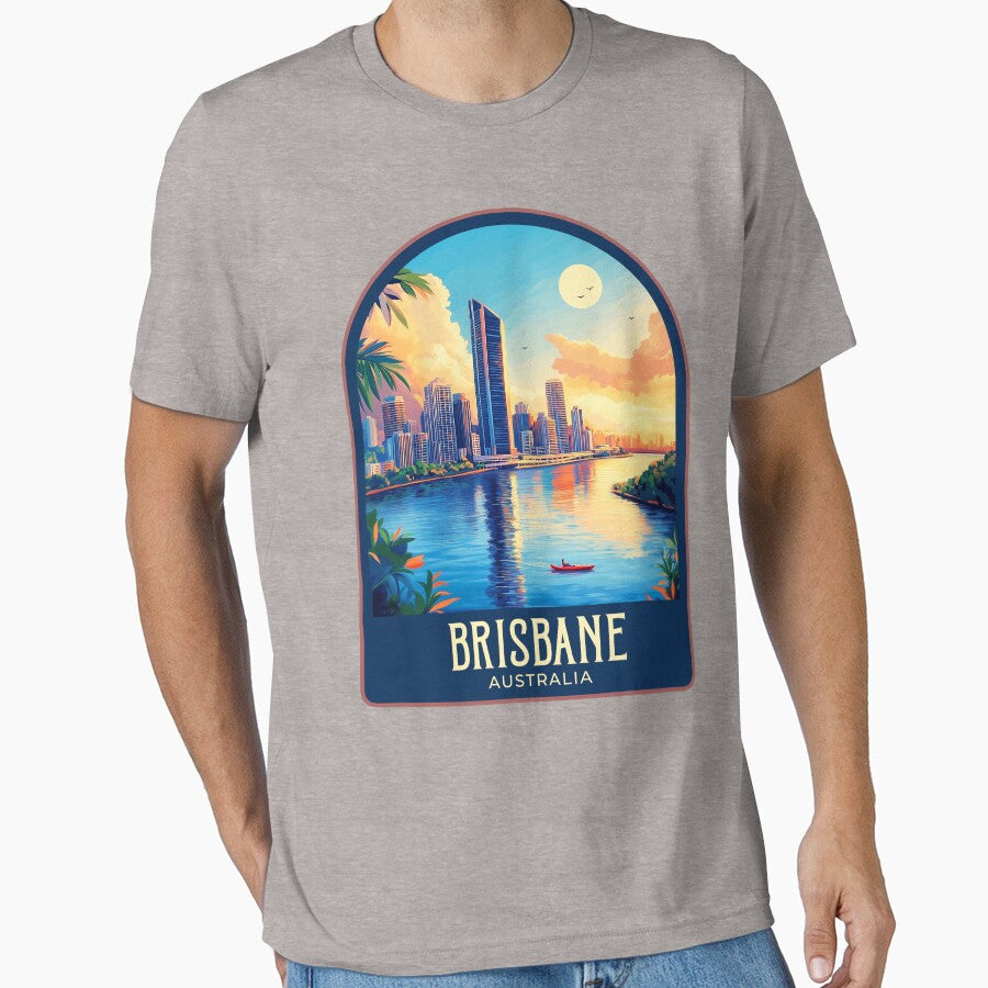 Brisbane Vintage Travel Illustration by HomeLivingCo