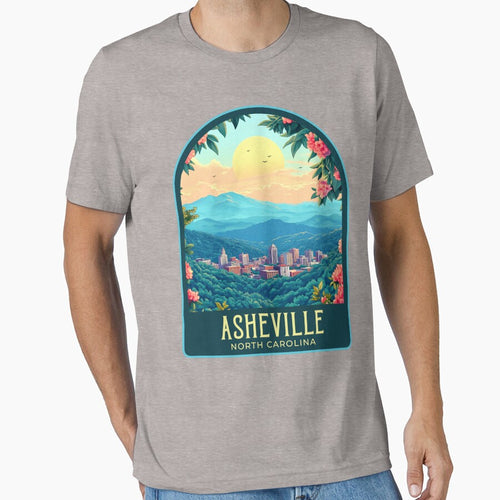 Asheville Vintage Travel Illustration by HomeLivingCo