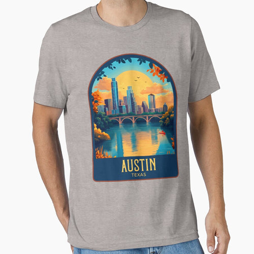 Austin Vintage Travel Illustration by HomeLivingCo