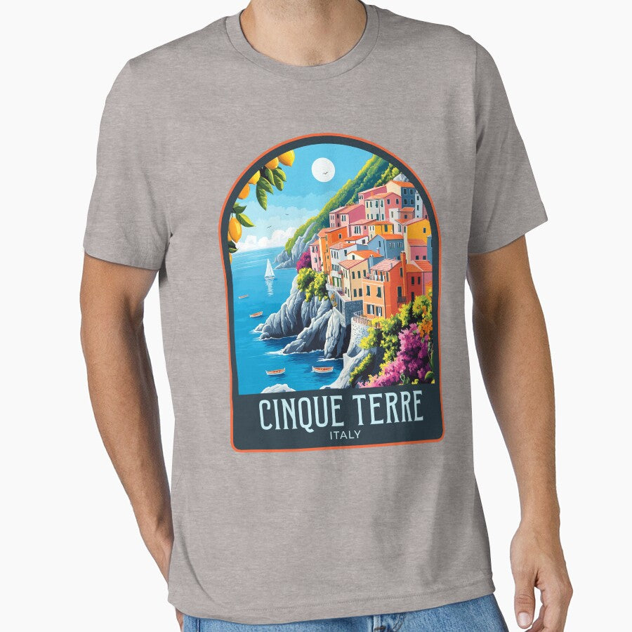 Cinque Terre Vintage Travel Illustration by HomeLivingCo