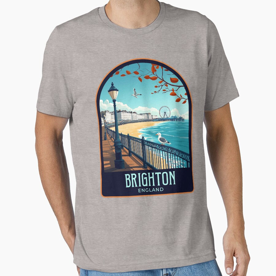Brighton Vintage Travel Illustration by HomeLivingCo