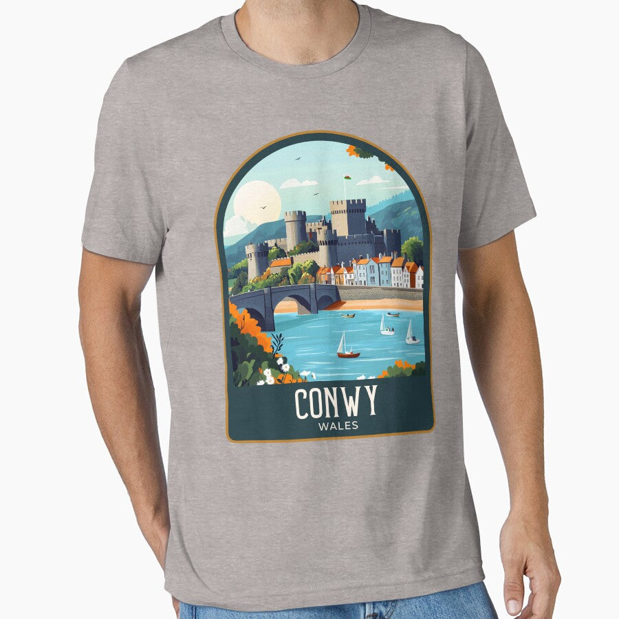 Conwy Vintage Travel Illustration by HomeLivingCo