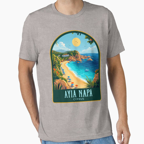 Ayia Napa Vintage Travel Illustration by HomeLivingCo