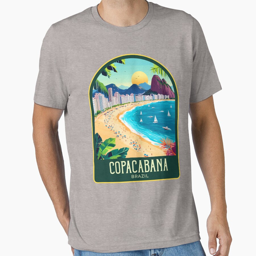 Copacabana Vintage Travel Illustration by HomeLivingCo