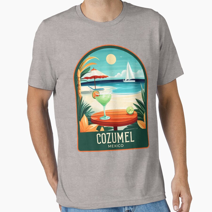 Cozumel Vintage Travel Illustration by HomeLivingCo