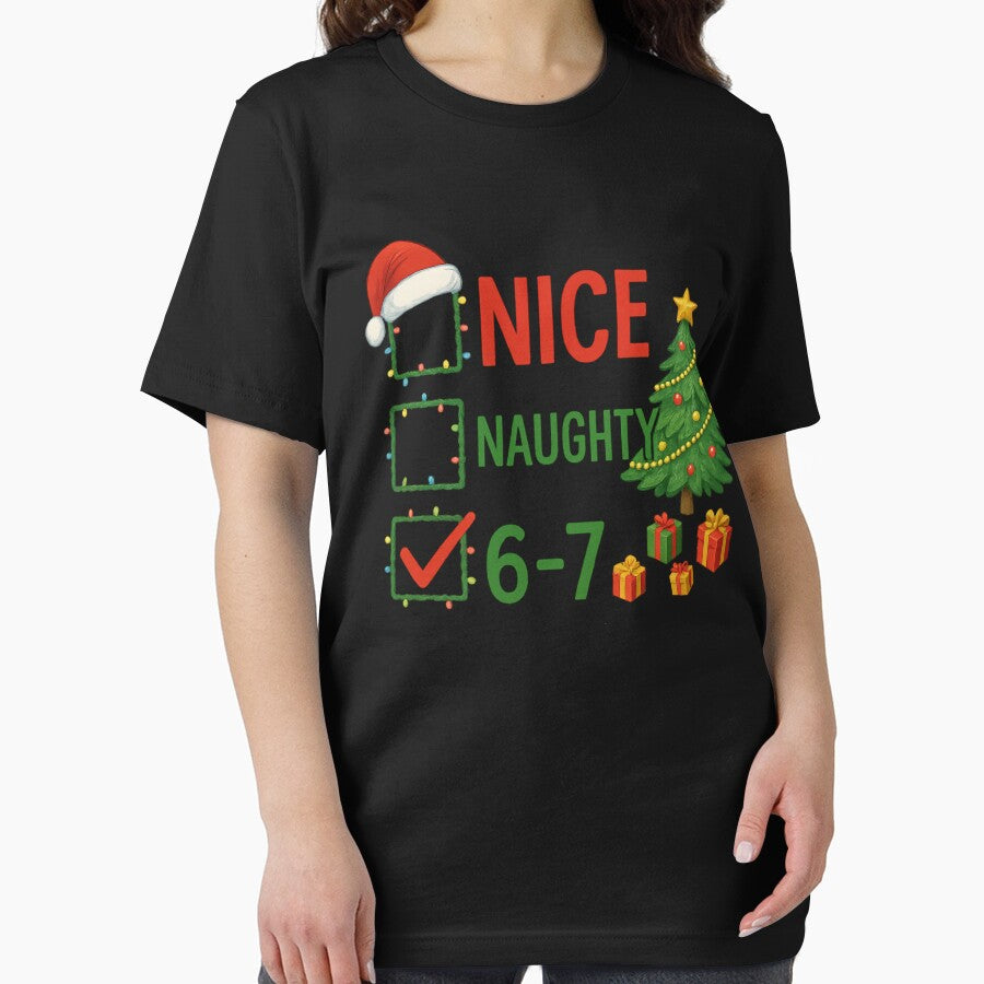 Nice Naughty 67 List 6-7 Meme Funny Christmas Humor Six Seven by Kladhadredo