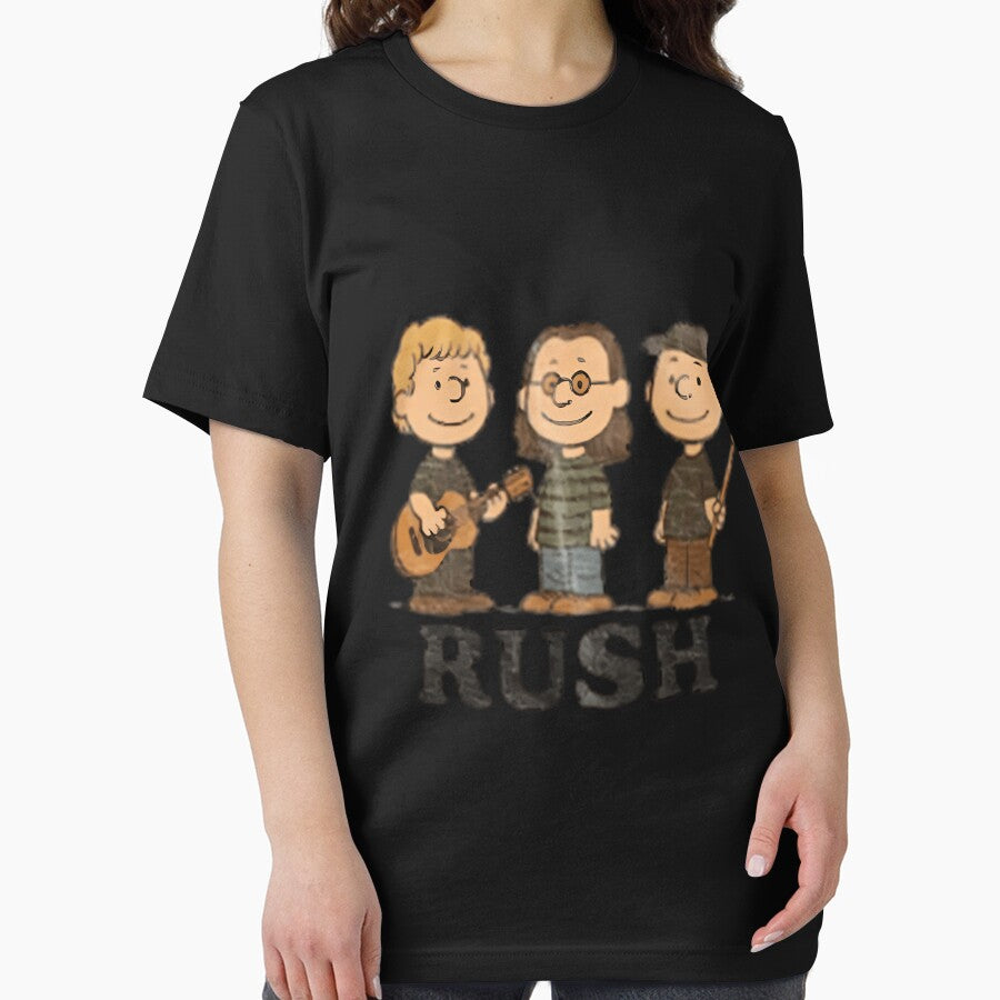 Rush Band Peanuts Style Baby Tee Vintage Rock Band Tee Cartoon Rush Fan Girl by GERARDCARDENAS
