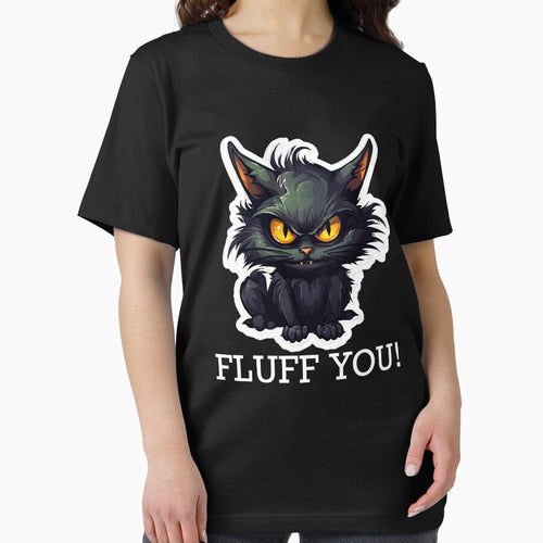 Baby Black Cat - Fluff You (White Lettering) by VelvetRoom