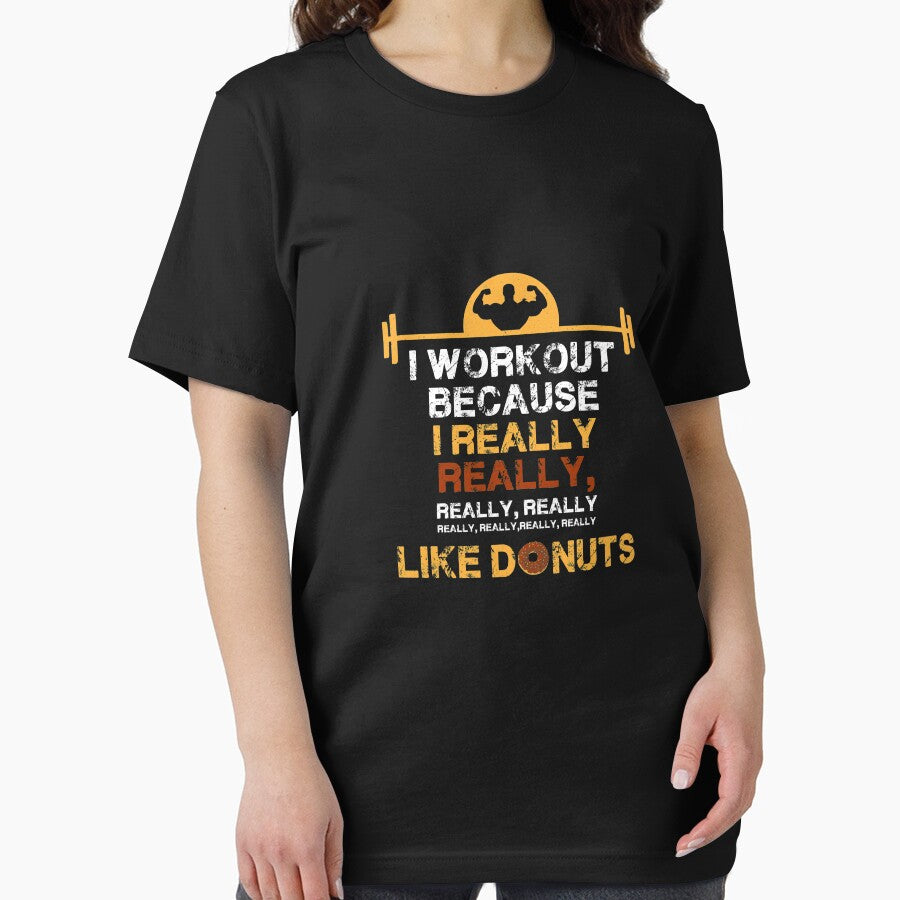 I Workout Because I Really Like Donuts | gym shirts | men fitness | funny exercise shirt | funny fitness shirts | workout clothes | fitness motivational gym shirts | workout shirt by Kreature Look
