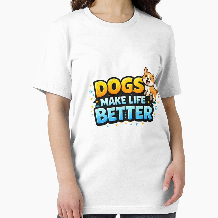 Dogs Make Life Better Cute Dog Lover by LitlCalmStudio