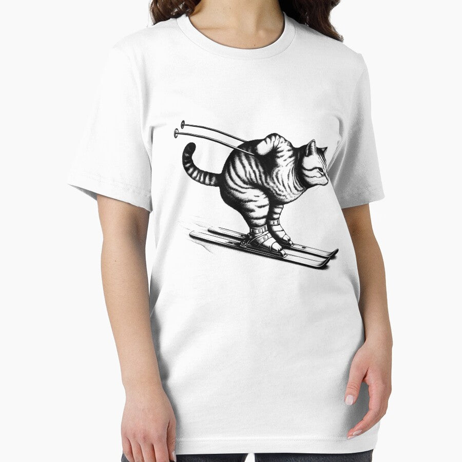 Cat Playing Ski - Cat Skiing by Kimberley King Art  King Art