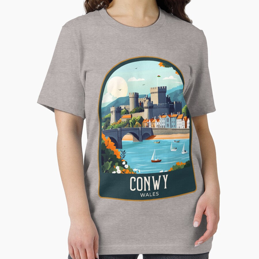 Conwy Vintage Travel Illustration by HomeLivingCo