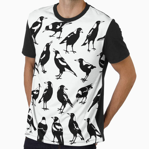 AUSTRALIAN MAGPIES - tee shirts, other apparel & homewares by pavlovais