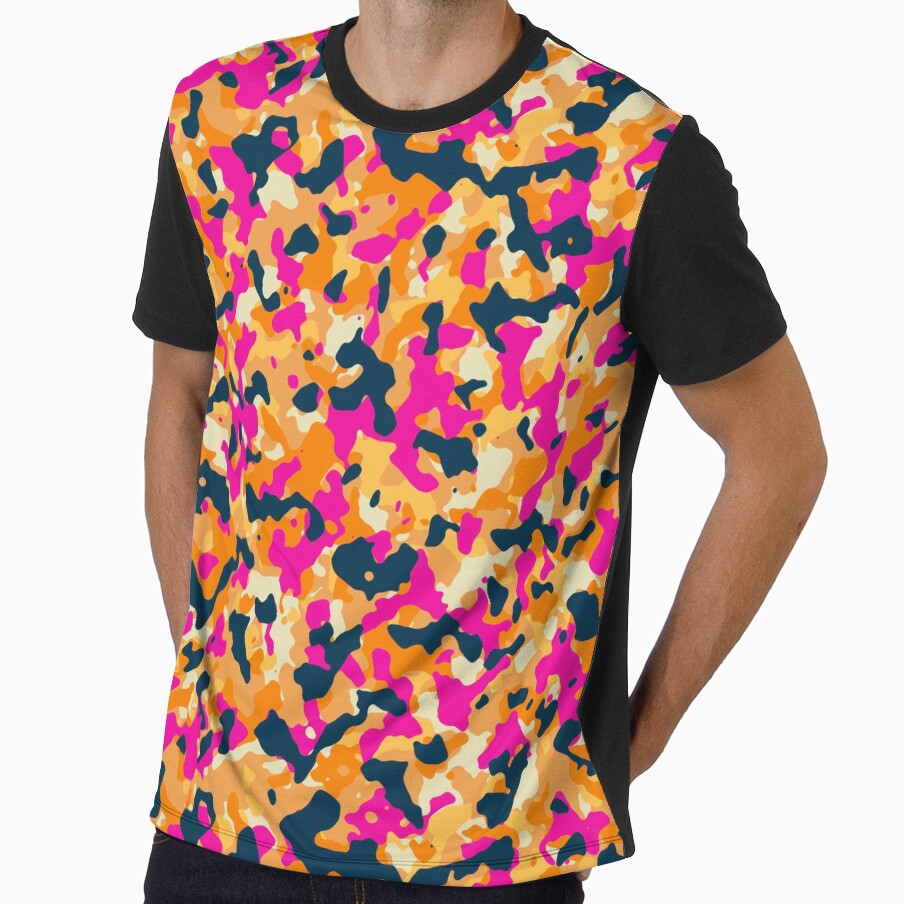 Pink and Yellow Camouflage Baddie Aesthetic by thecooltable