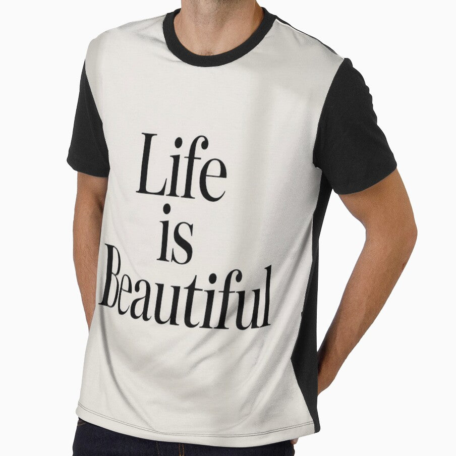 Life Is Beautiful Quote – Minimalist Text Art by Mita986