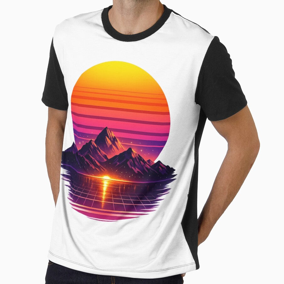 Retro Synthwave Sunset Mountain – 80s Vaporwave Retro Vintage Aesthetic by ArtWaveStudio8